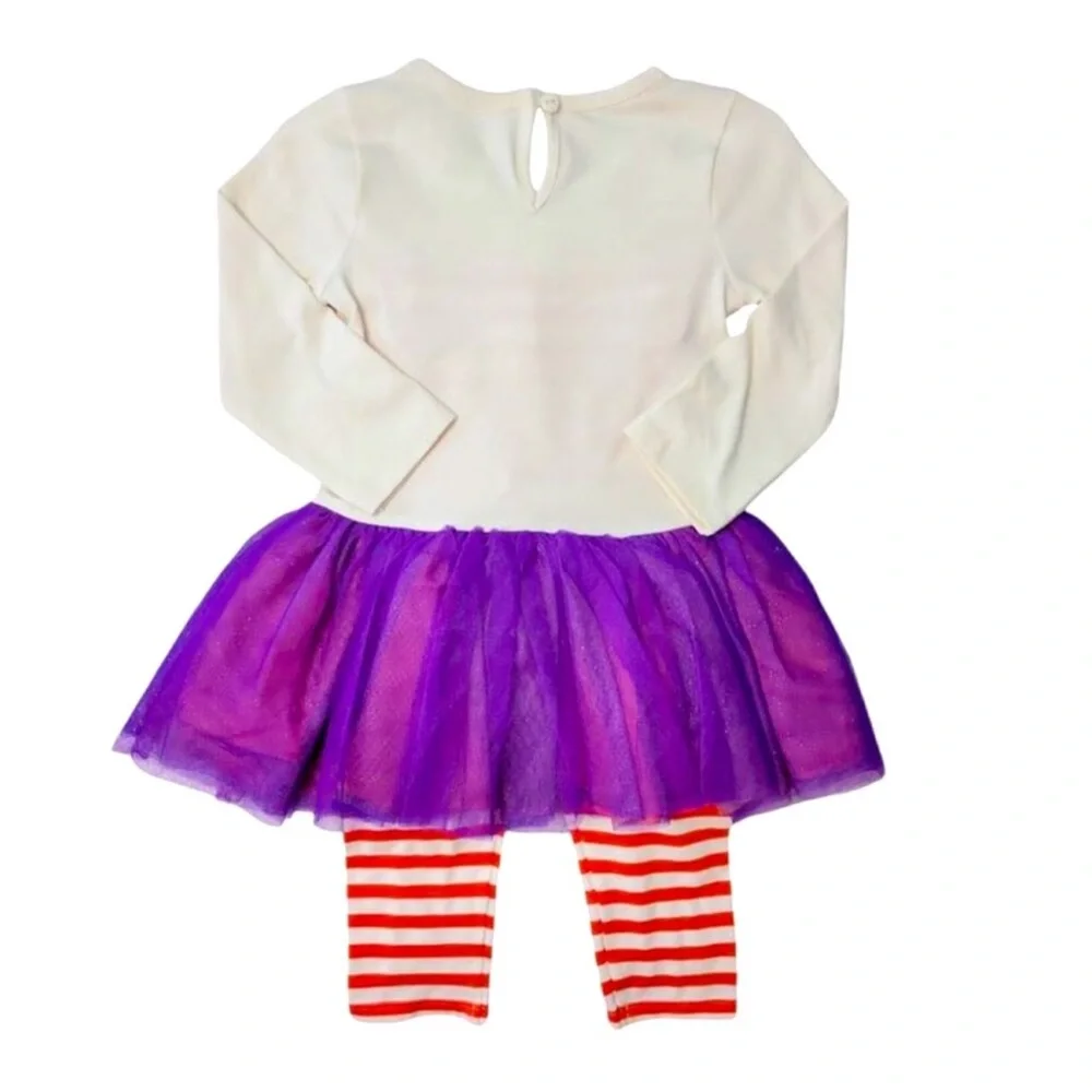 2-Piece Halloween Purple & Orange Tutu Pants Set - Wicked Cute, 18 months